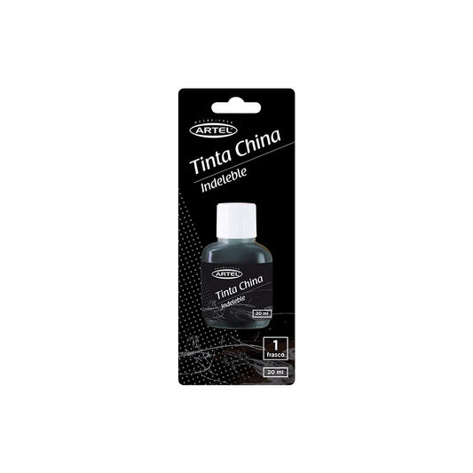 Blíster Tinta China Negra 20ml. Artel