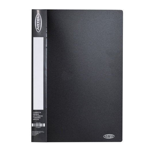 Carpeta Oficio Negra Con 20 Funda Artel