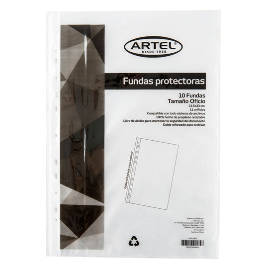 Fundas Protectora Oficio 10 Unidades Artel