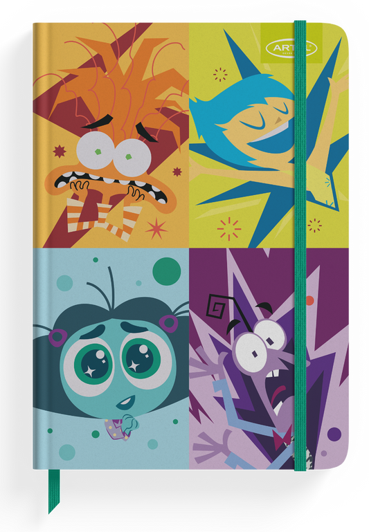 Libreta Personajes elast. Intensamente 2