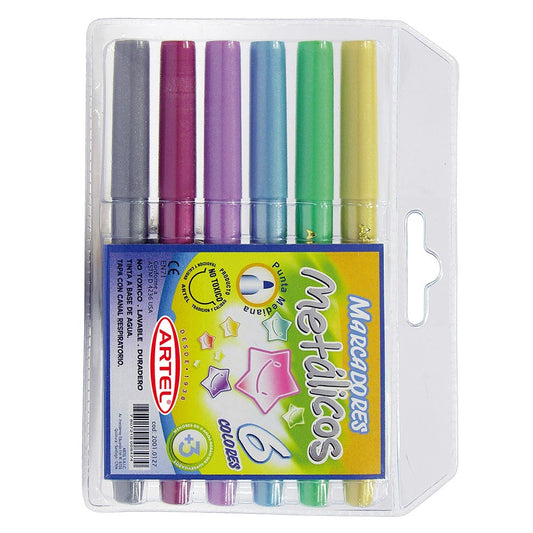 Estuche 6 Marcadores Metálicos Artel