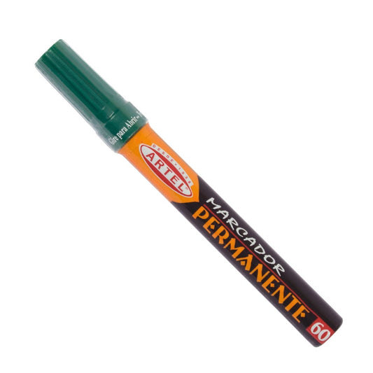 Marcador Permanente Verde Punta Biselada Artel