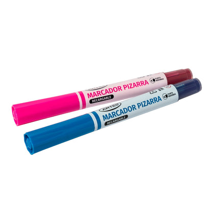 Marcadores Pizarra Recargable Artel Slim Funcy 2 Unidades + Recarga