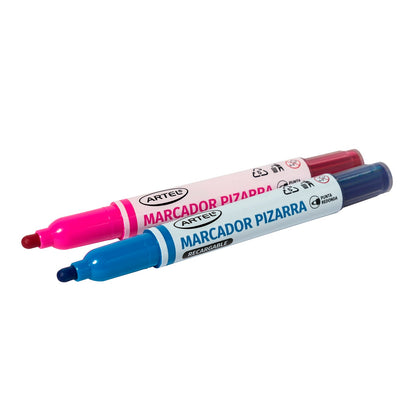 Marcadores Pizarra Recargable Artel Slim Funcy 2 Unidades + Recarga