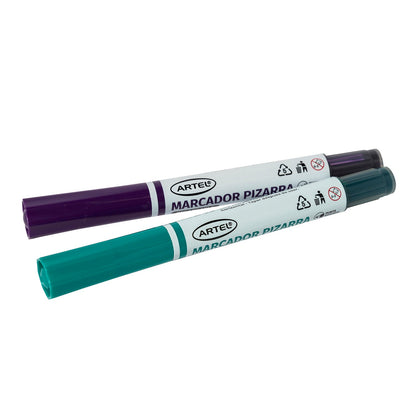Marcadores Pizarra Recargable Artel Slim Funcy 2 Unidades + Recarga