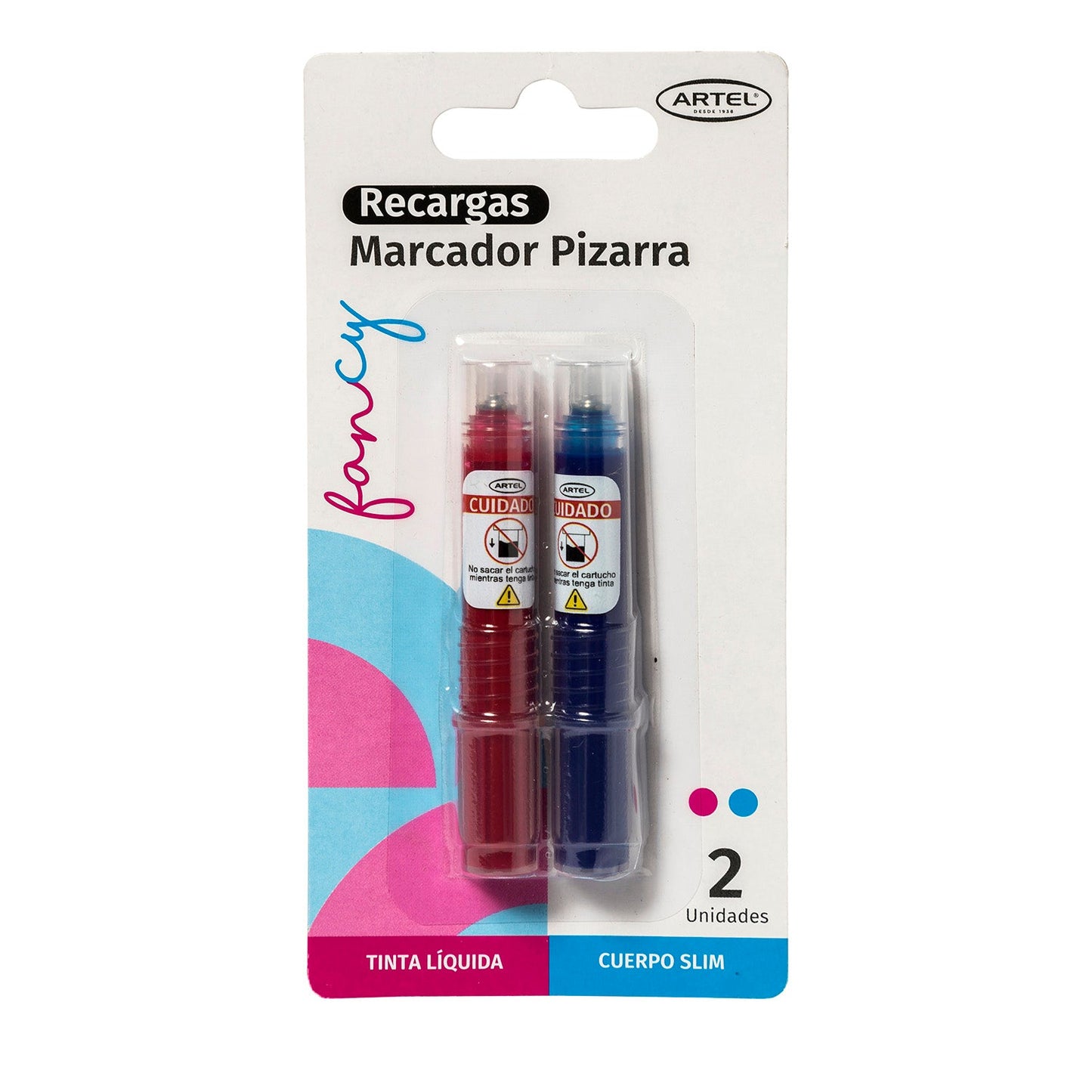 Recargas Marcador Pizarra Artel Slim Funcy 2 Unidades