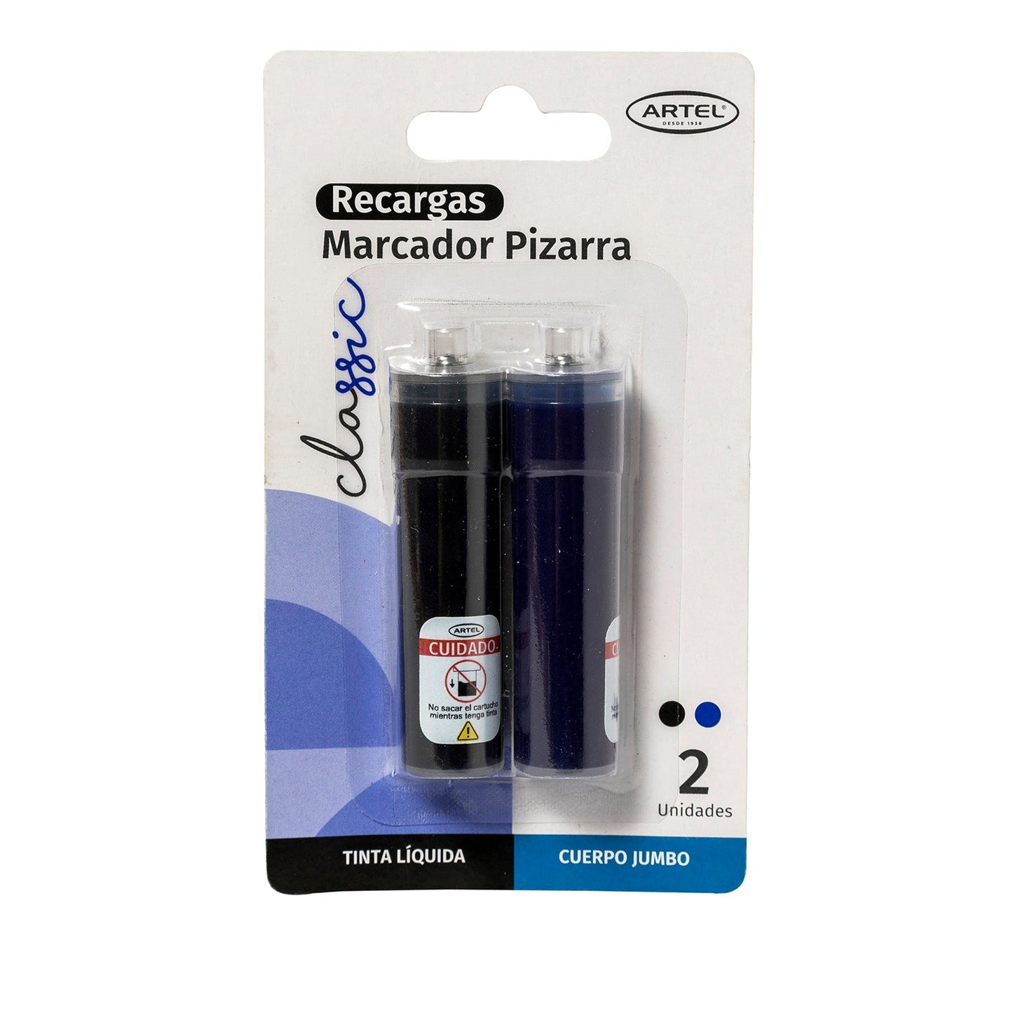 Recargas Marcador De Pizarra Artel Azul-Negro 2 Unidades Cuerpo Jumbo