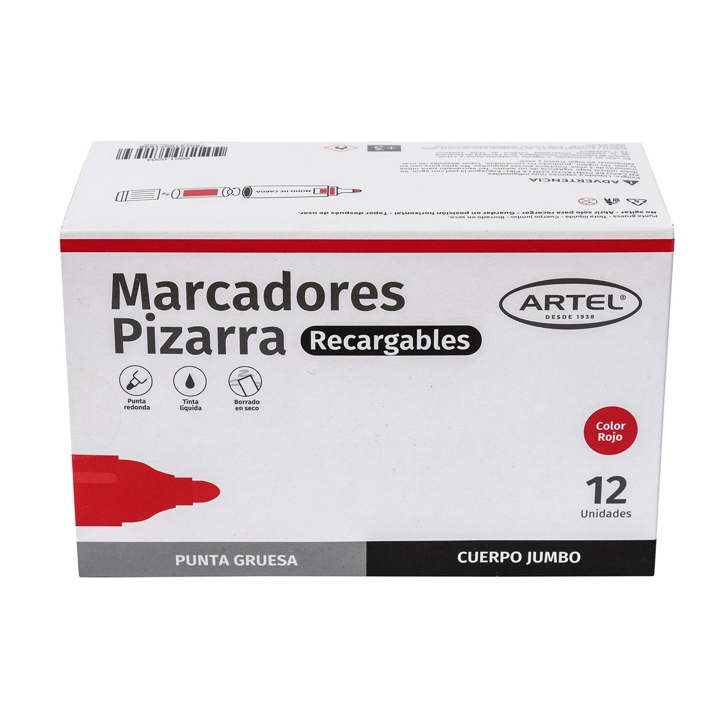 Marcador Pizarra Artel Recargable Jumbo Rojo 1 Unidad