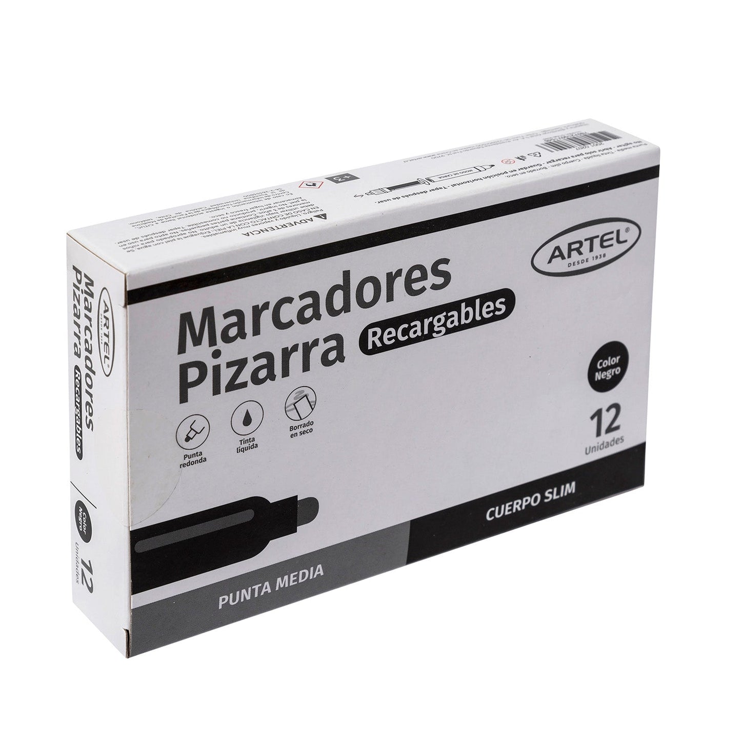 Marcador Pizarra Artel Recargable Slim Negro 1 Unidad