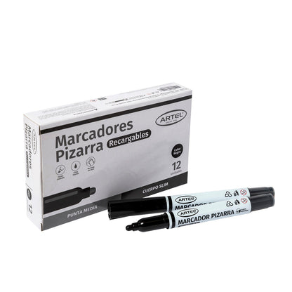 Marcador Pizarra Artel Recargable Slim Negro 1 Unidad