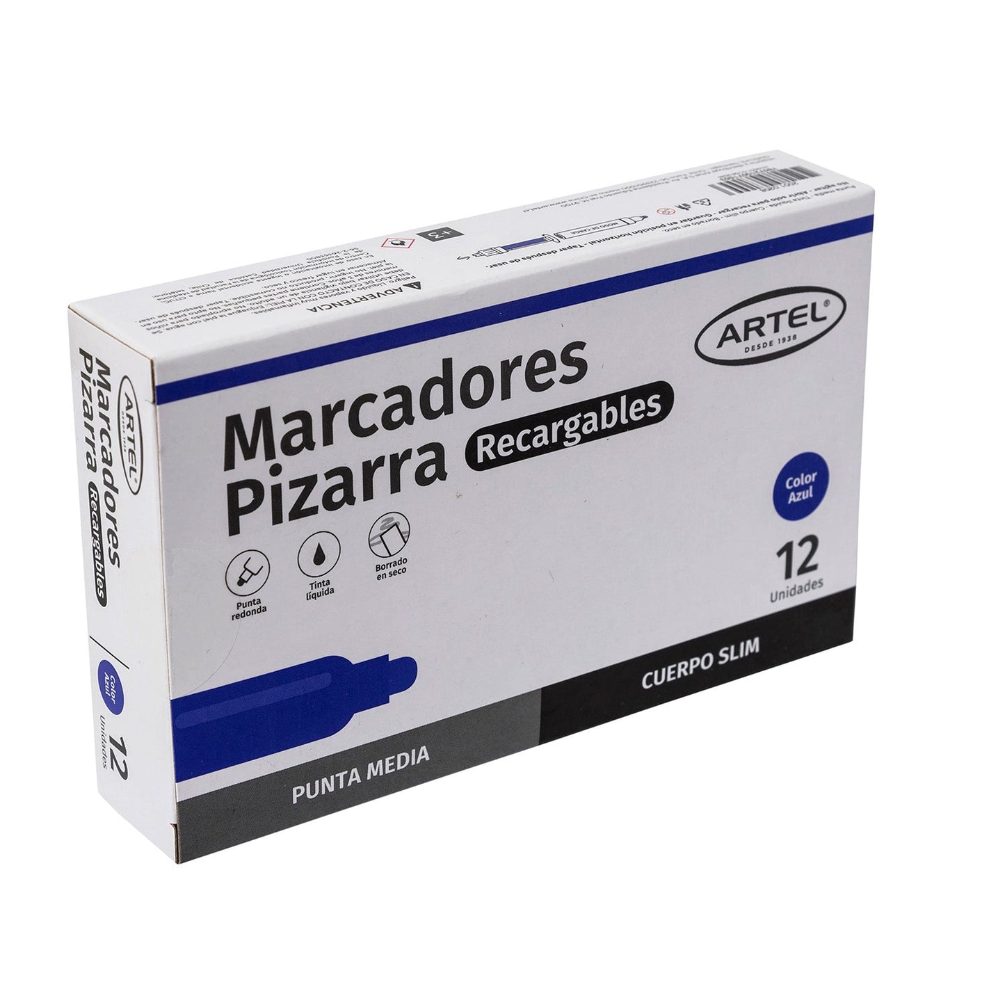 Marcador Pizarra Artel Recargable Slim Azul 1 Unidad