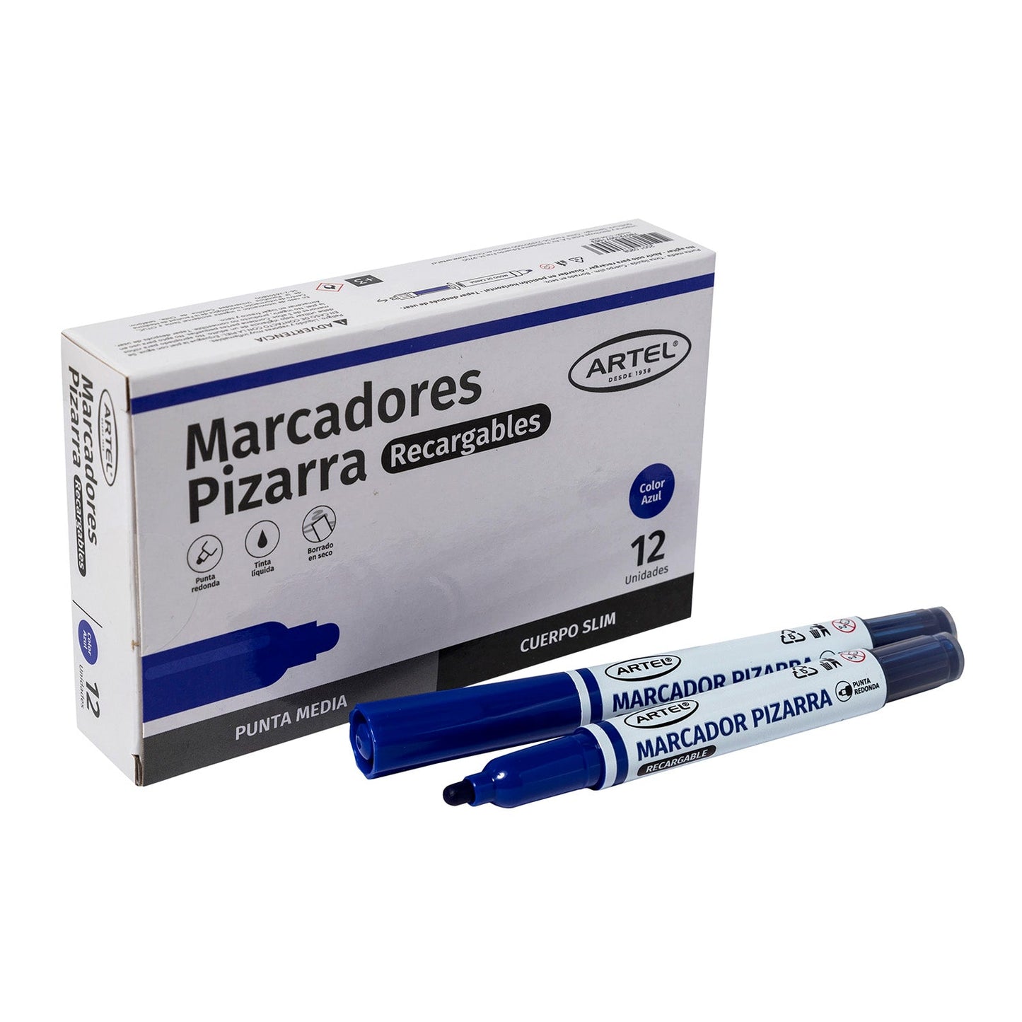 Marcador Pizarra Artel Recargable Slim Azul 1 Unidad