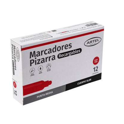 Marcador Pizarra Artel Recargable Slim Rojo 1 Unidad