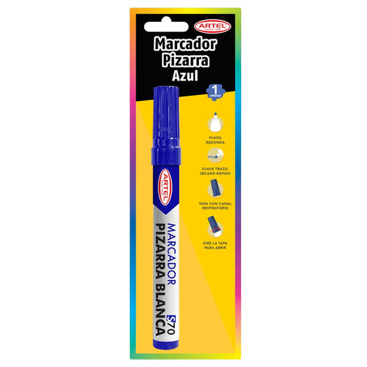 Blíster Marcador Pizarra Blanca Azul Artel