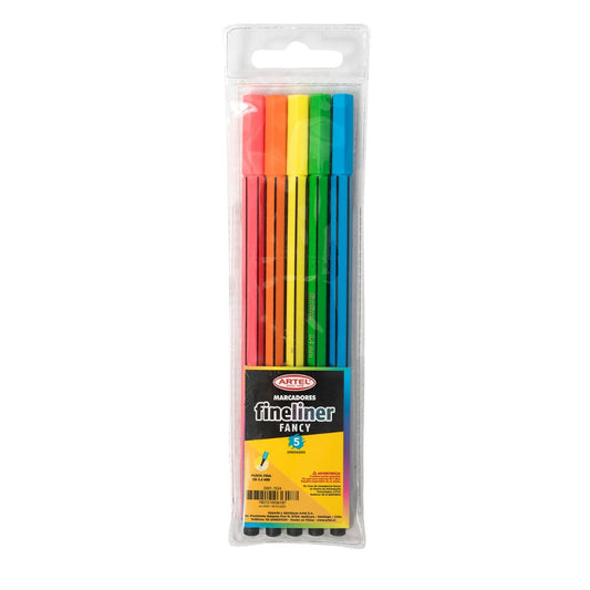 Blíster 5 Marcadores Fineliner Fancy Artel