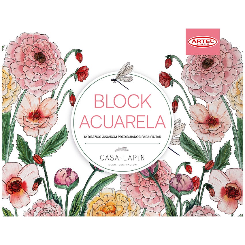 Pack Navidad Acuarela 3: Estuche Acuarelas Perladas + Block Acuarela Ilustrado + Set Pinceles