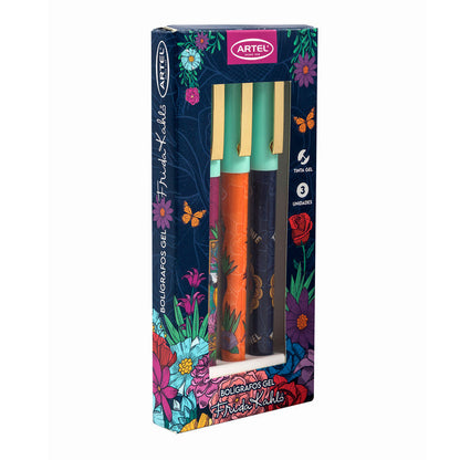 Set Bolígrafos Artel Diseño Frida Kahlo 3 Unidades
