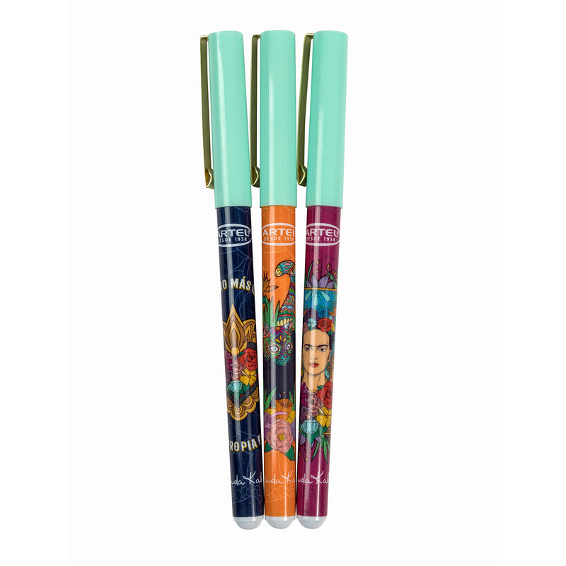 Set Bolígrafos Artel Diseño Frida Kahlo 3 Unidades