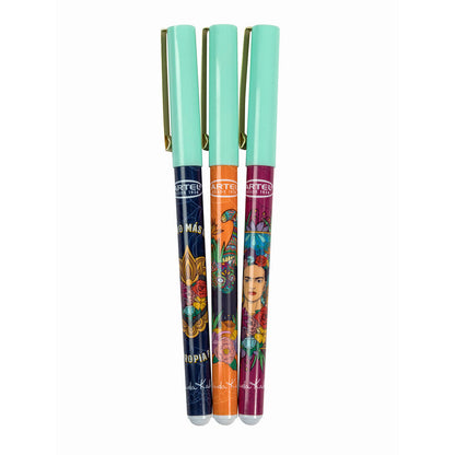 Set Bolígrafos Artel Diseño Frida Kahlo 3 Unidades