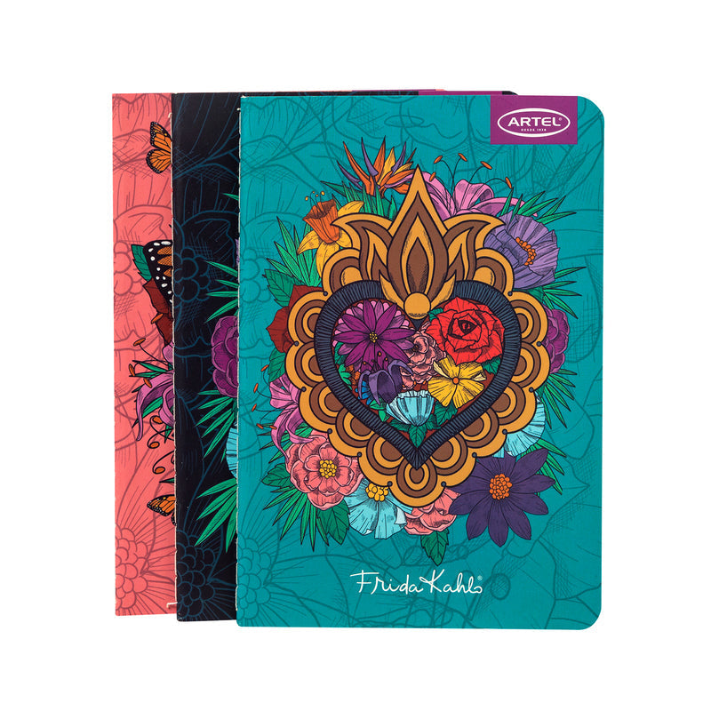 Set Libretas Artel Diseño Frida Kahlo 3 Unidades