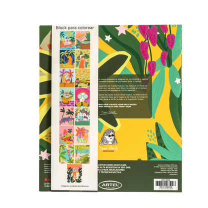 Block Para Colorear Artel Diseño Tropical Happiness