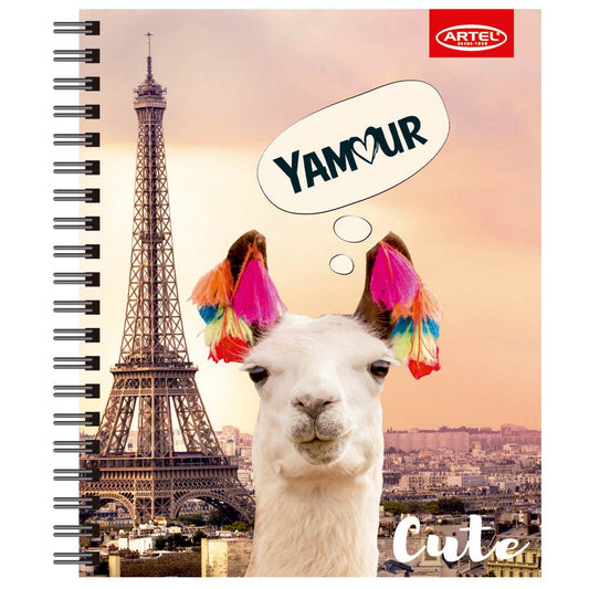 Cuaderno Universitario Cute 100 Hojas 7mm. Diseño Aleatorio Artel