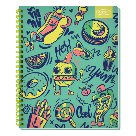 Cuaderno Universitario Artel 100 Hojas 7Mm Doodles Soft 55 Gramos