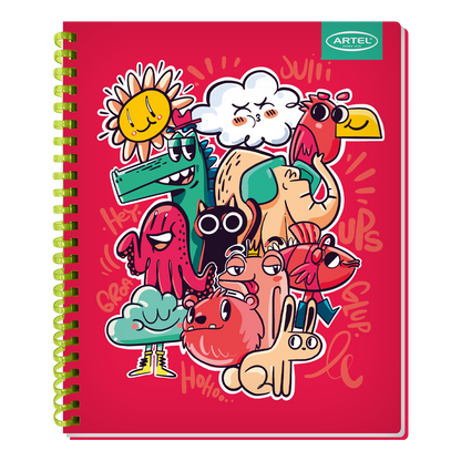 Cuaderno Universitario Artel 100 Hojas 7Mm Doodles Soft 55 Gramos