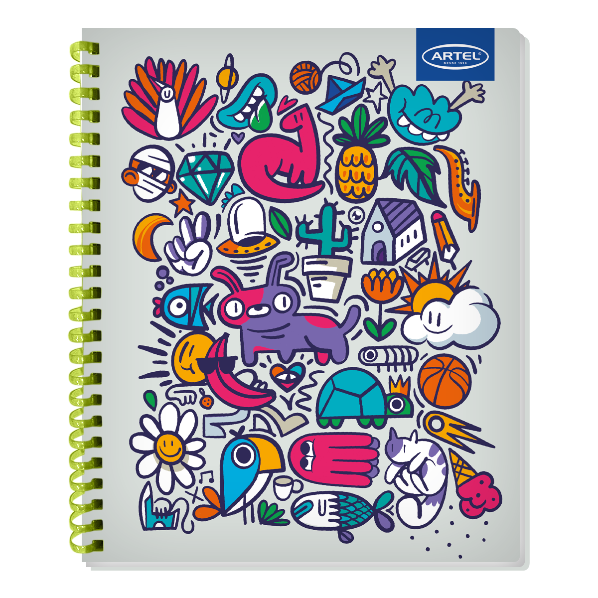 Cuaderno Universitario Artel 100 Hojas 7Mm Doodles Soft 55 Gramos
