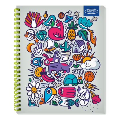 Cuaderno Universitario Artel 100 Hojas 7Mm Doodles Soft 55 Gramos