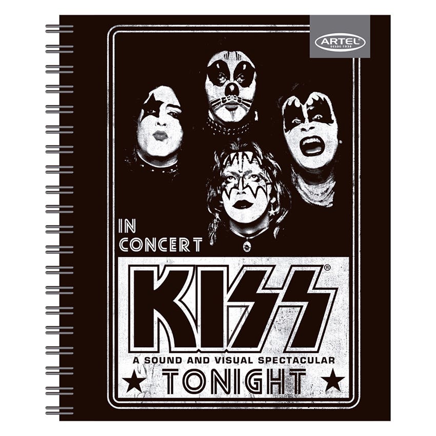 CUADERNO UNIVERSITARIO 100H 7MM BANDAS KISS ARTEL