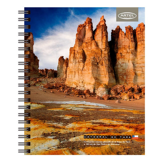CUADERNO UNIVERSITARIO 100H 7MM LUGARES CHILE ARTEL