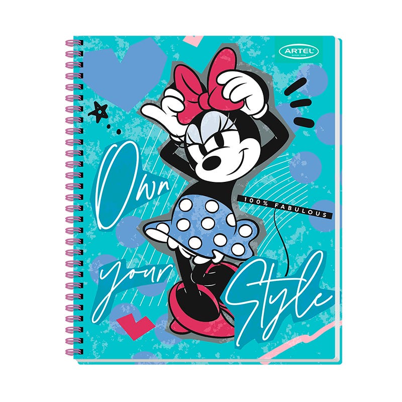 Cuaderno Universitario 100 Hojas 7mm Minnie Collage