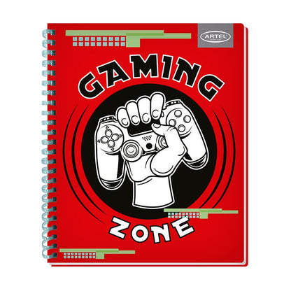 Cuaderno Universitario 100 Hojas 7mm Gamers Espiral Soft