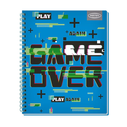 Cuaderno Universitario 100 Hojas 7mm Gamers Espiral Soft