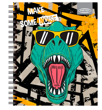 CUADERNO UNIVERSITARIO ARTEL 100 HOJAS 7MM DISEÑO DINO 2024 ARTEL