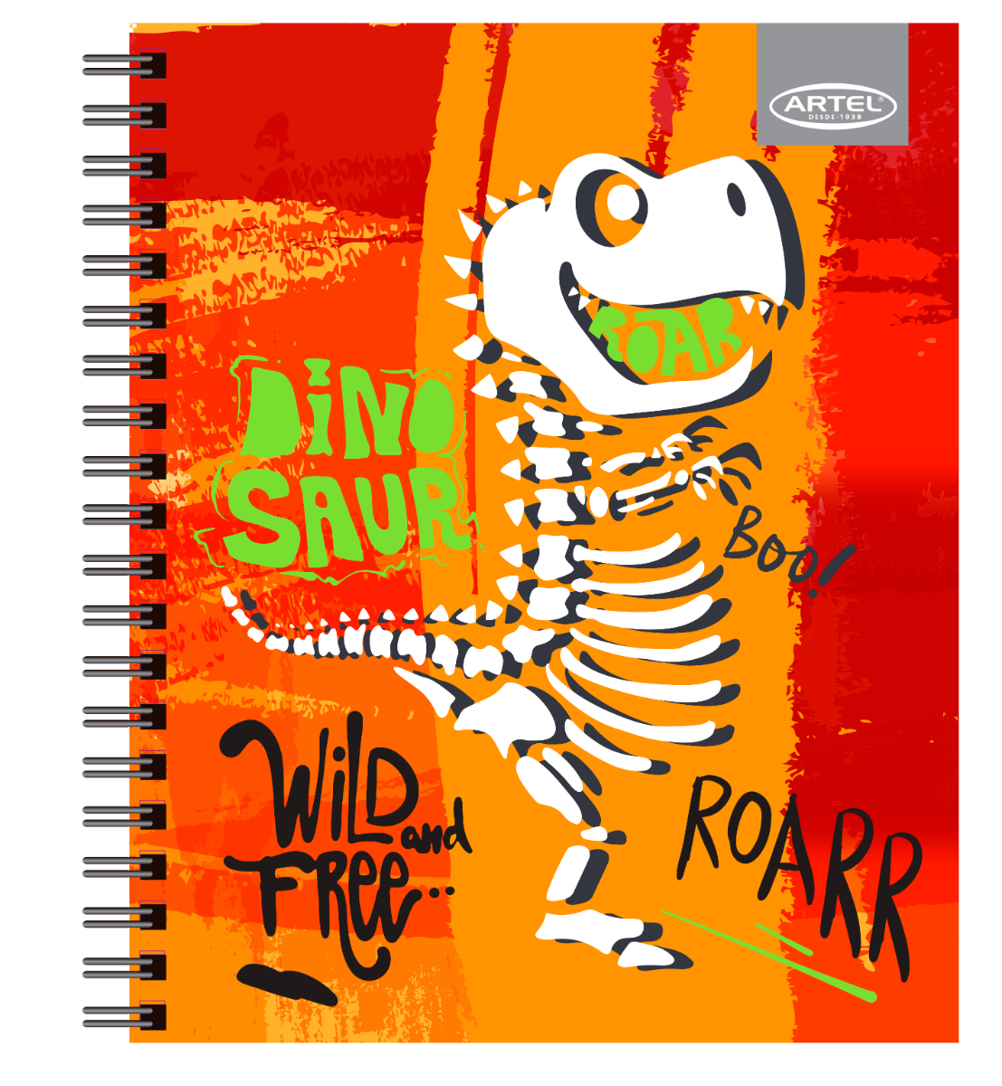 CUADERNO UNIVERSITARIO ARTEL 100 HOJAS 7MM DISEÑO DINO 2024 ARTEL