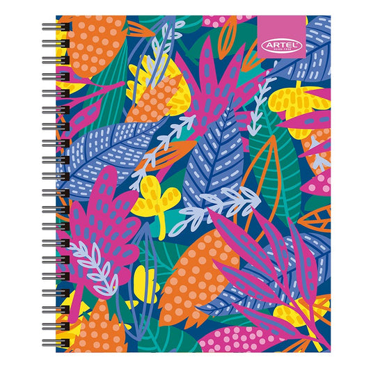 CUADERNO UNIVERSITARIO ARTEL 100 HOJAS 7MM DISEÑO FLORAL 2024