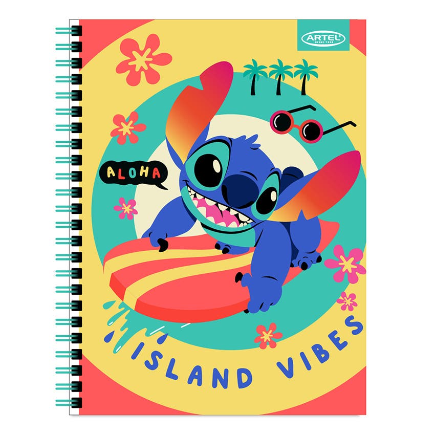 CUADERNO UNIVERSITARIO ARTEL 100 HOJAS 7MM DISEÑO LILO & STITCH 2024