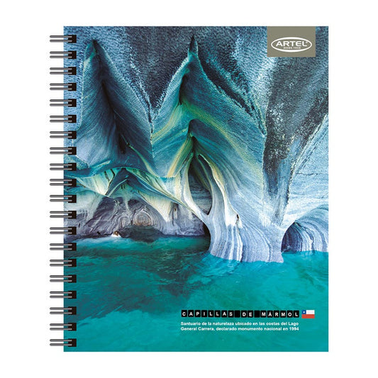 CUADERNO UNIVERSITARIO ARTEL 100 HOJAS 7MM DISEÑO PAISAJES DE CHILE