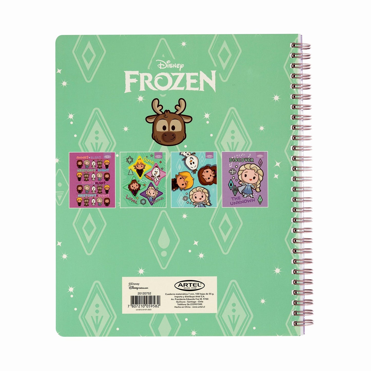 Cuaderno Universitario Artel 100 Hojas 7 Mm Frozen Kawai  '24