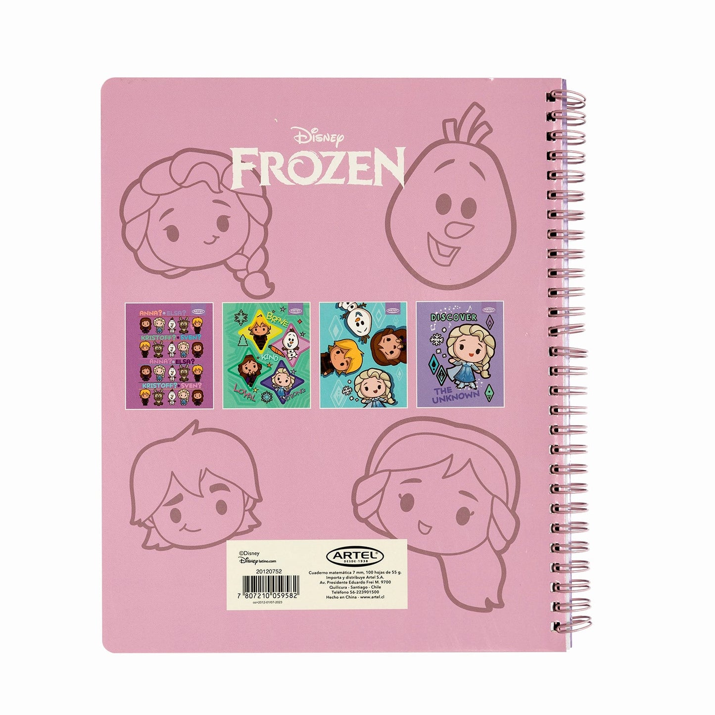 Cuaderno Universitario Artel 100 Hojas 7 Mm Frozen Kawai  '24