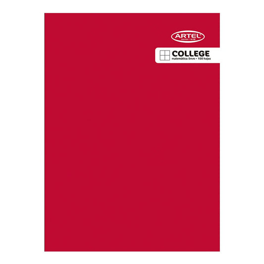Cuaderno College Matemáticas 5mm. 100 Hojas Color Aleatorio Artel