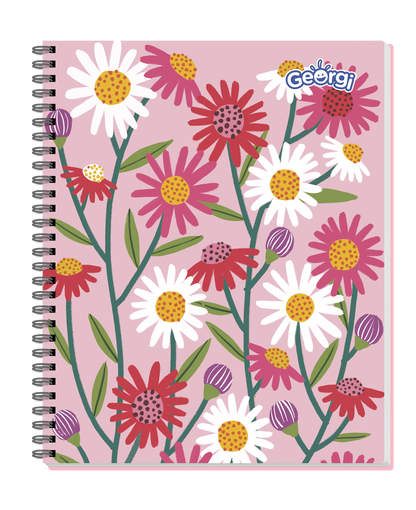 Cuaderno Universitario Georgi 100 Hojas 7Mm Flores