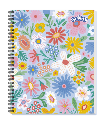 Cuaderno Universitario Georgi 100 Hojas 7Mm Flores