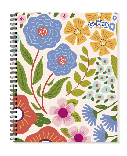 Cuaderno Universitario Georgi 100 Hojas 7Mm Flores