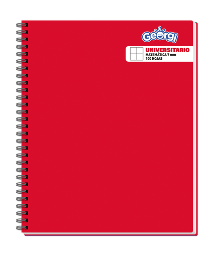 Cuaderno Universitario Georgi 100 Hojas 7Mm Colores