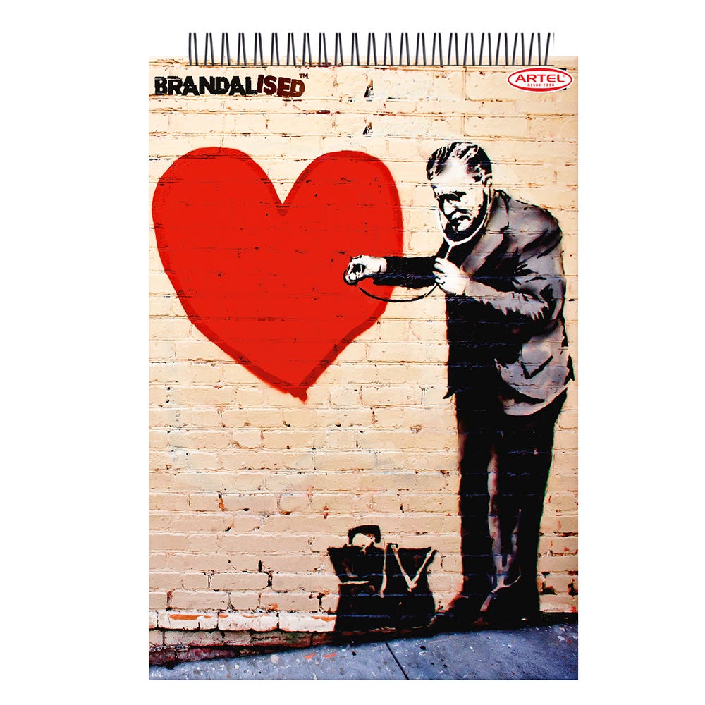Croquera Tapa Dura 80 Hojas Bond Banksy Diseño Aleatorio Artel
