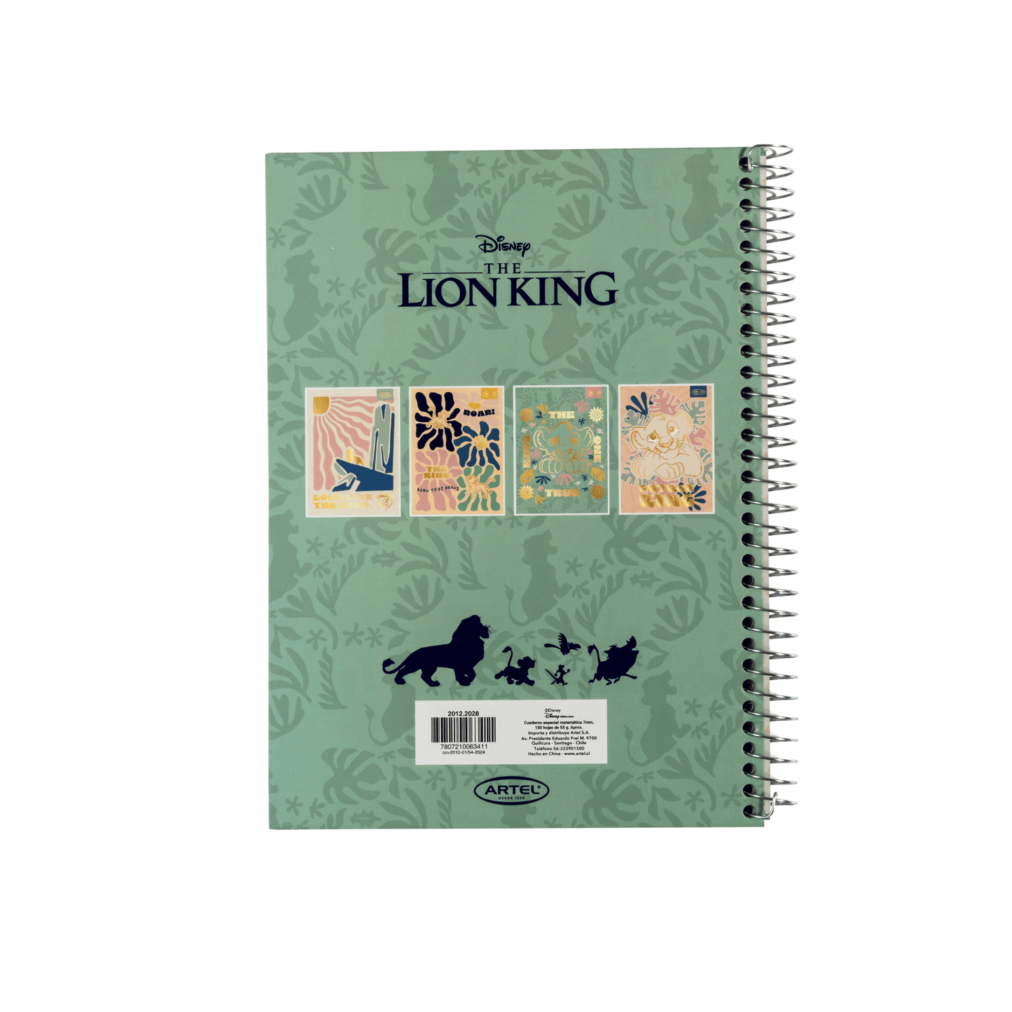 Cuaderno Especial Artel 150 Hojas Rey León Safari
