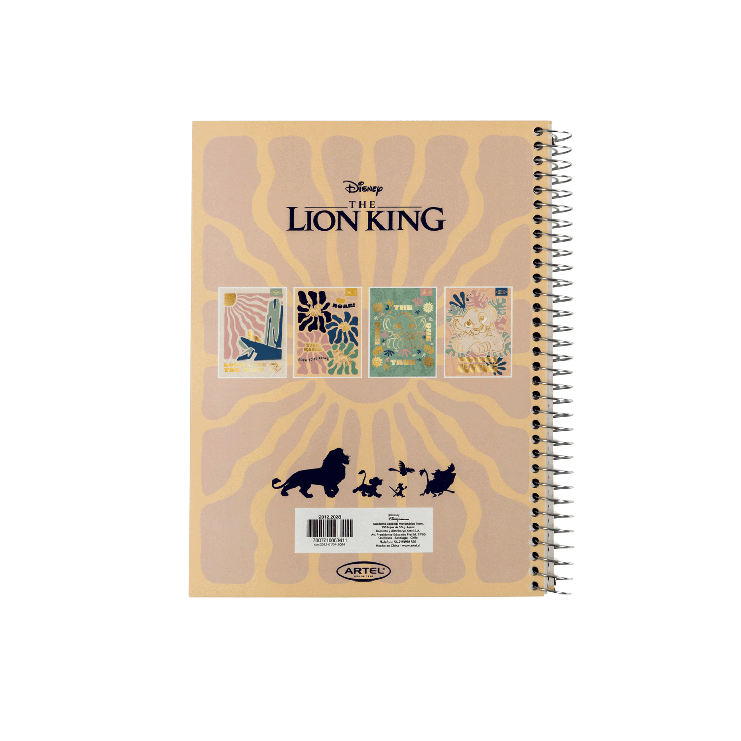 Cuaderno Especial Artel 150 Hojas Rey León Safari